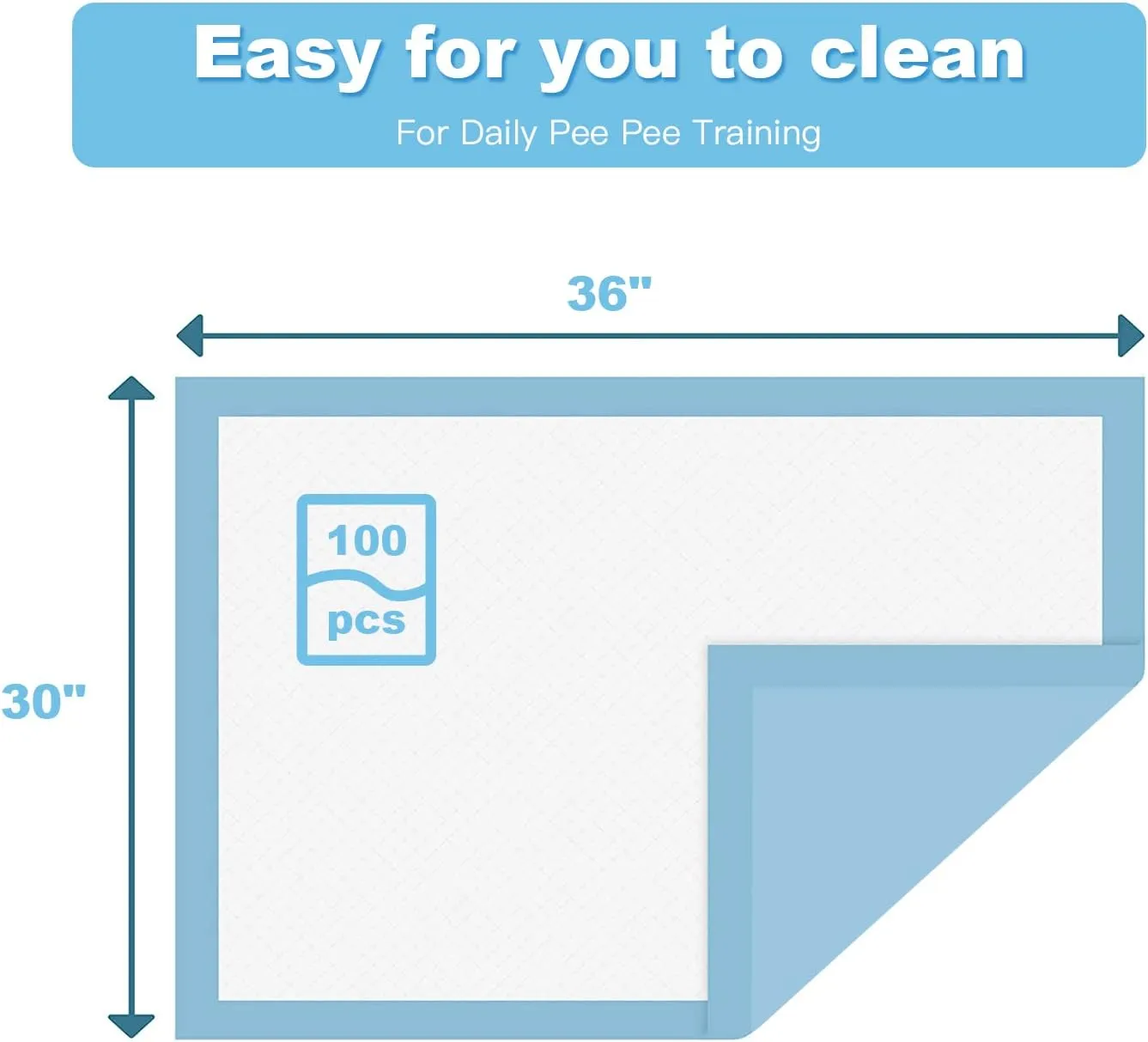 PETSITE Dog Pee Pads 36"x30"-100 Count, Dog and Puppy Potty Training Pads Super Absorbent & Leak-Proof, XL Disposable Pet Piddle Pad and Potty Pads for Dogs, Puppies, Doggie