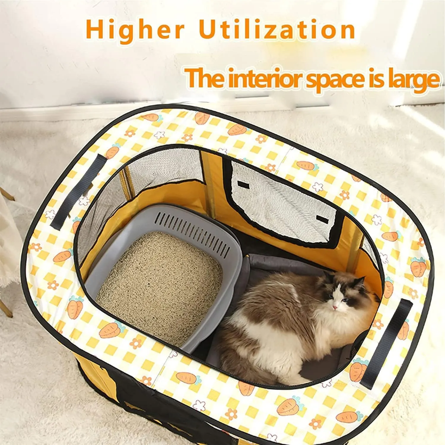 Puppy Playpen, Portable Dog Play Pen, Sturdy Cat Playpen, Foldable pop up pet Tent, Pet Playground Indoor/Outdoo (Yellow, Medium)