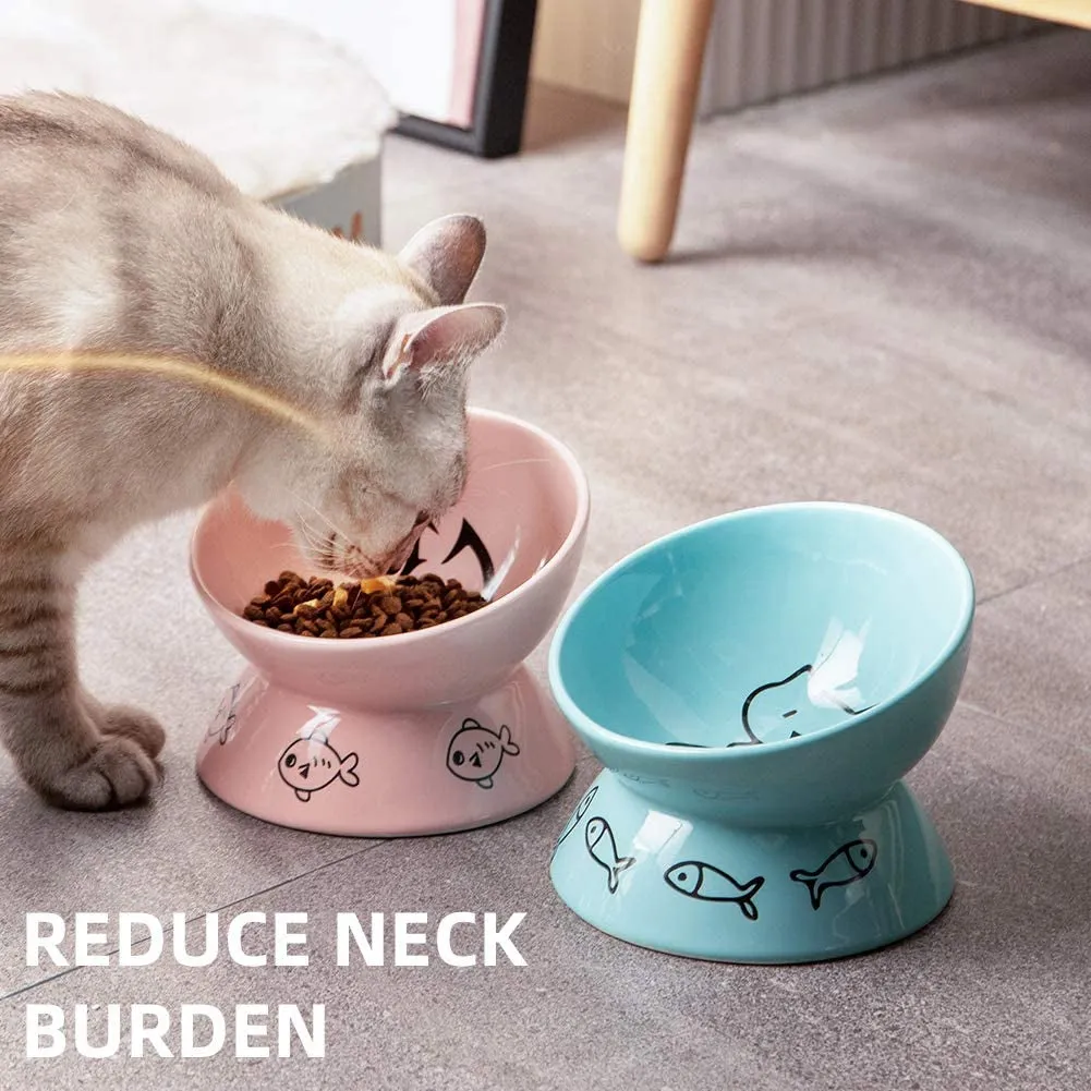 Raised Cat Bowl for Dry Wet Cat Food