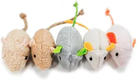 Shudyear cat Toys 5pcs Mouse Toys, Interactive Catnip Animal Toys for Indoor Kittens to Eliminate Boredom for Bored Indoor Cats (5pc)