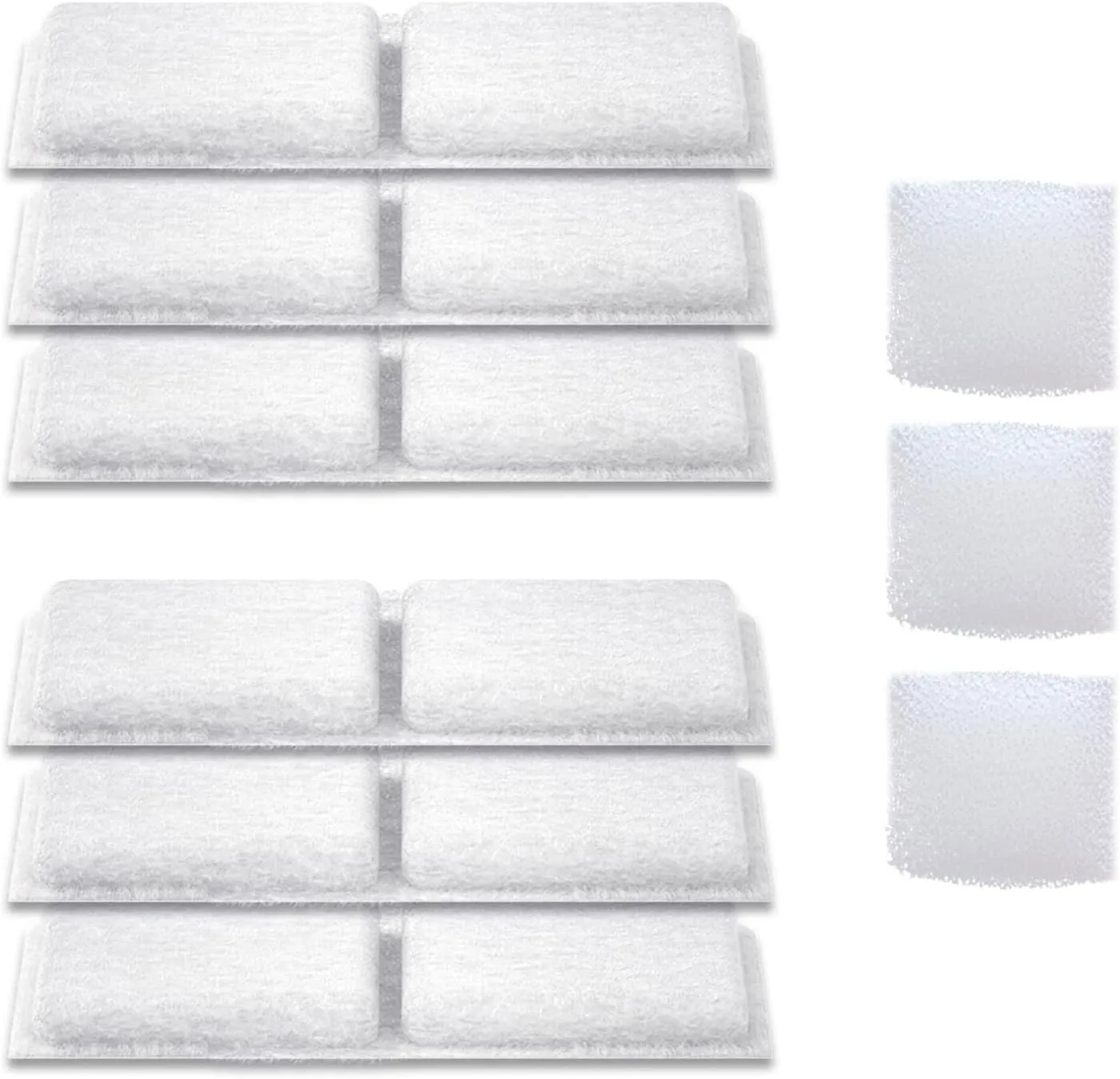 Stainless Steel Cat Water Fountain Filter Replacement (6 Filters & 3 Sponges)