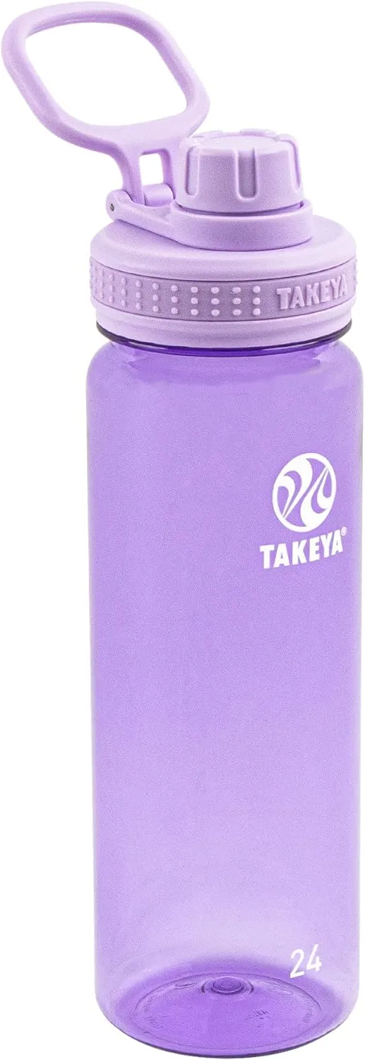 Takeya Tritan Sport Water Bottle with Spout Lid - BPA-Free & Dishwasher-Safe Water Bottle - Reusable Bottle with Lid Handle - Simple Leak-Proof Water Bottle - 24 oz, Vivacity Purple