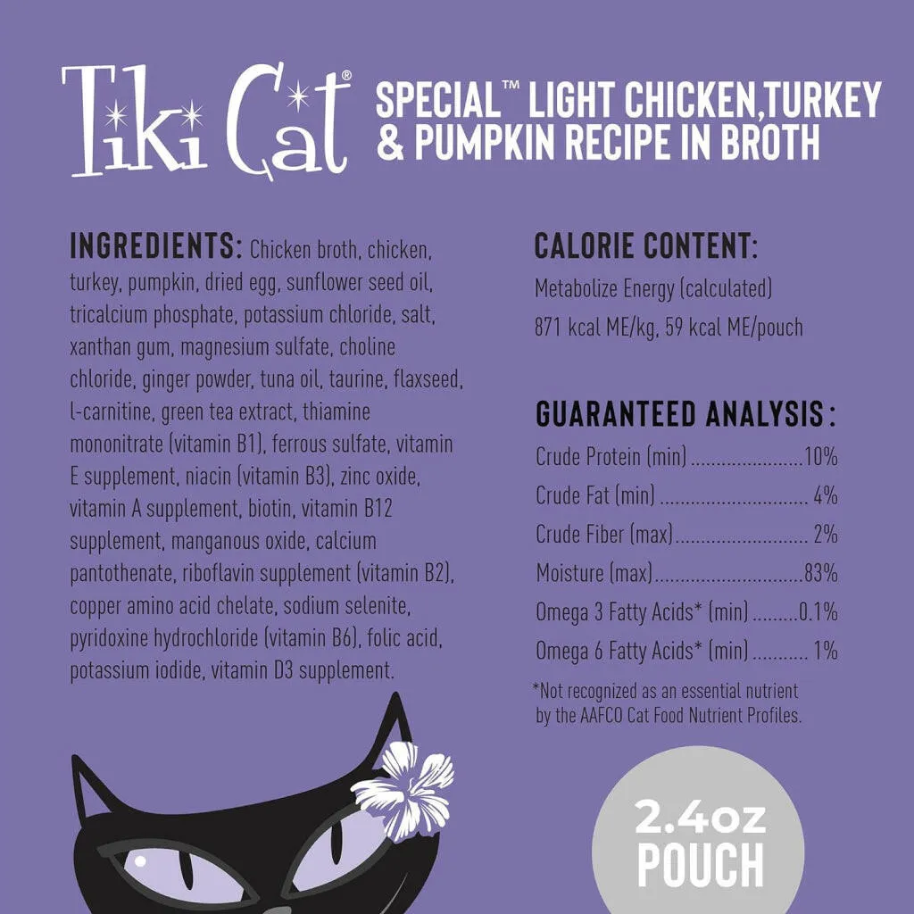 Tiki Cat Speical Mousse Light Turkey & Chicken (2.4 oz x 12 pouches)