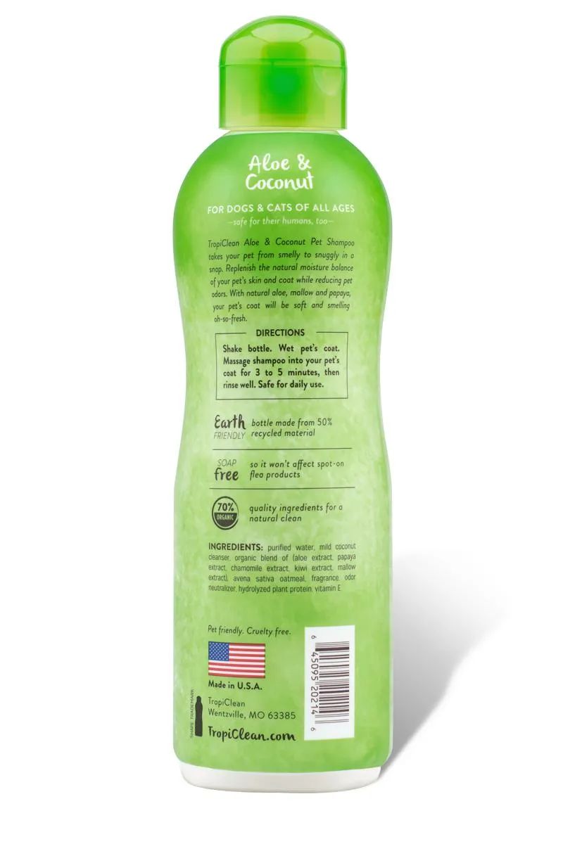 TropiClean Aloe & Coconut Deodorizing Shampoo for Dogs and Cats