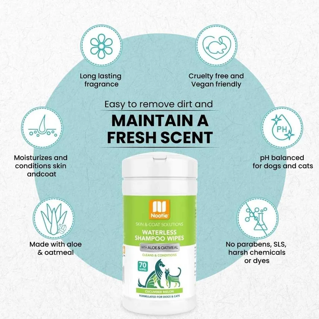 Waterless Grooming Wipes Cucumber Melon 70ct