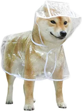 Zerodis Dog Raincoat, Transparent Pet Raincoat Comprehensive Pet Raining Coat Bite Pet Rain Poncho for Golden Retriever Samoyed Schnauzer (S)