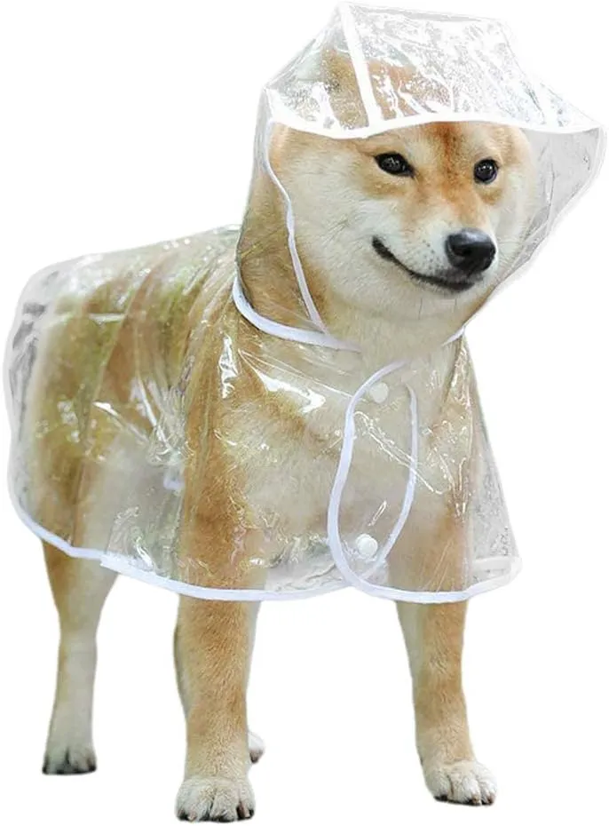Zerodis Dog Raincoat, Transparent Pet Raincoat Comprehensive Pet Raining Coat Bite Pet Rain Poncho for Golden Retriever Samoyed Schnauzer (S)
